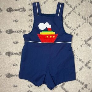 VTG FISCHEL For NEIMAN MARCUS Nautical Boat Blue Summer Overalls